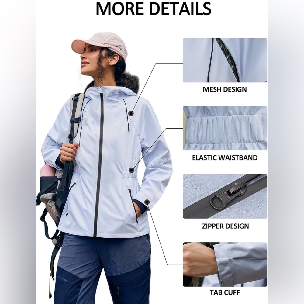 NWT Women's Waterproof Hooded Jacket - Picture 6 of 7